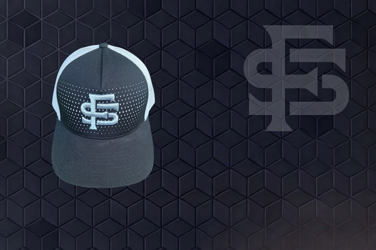 Black and Silver Trucker Hat